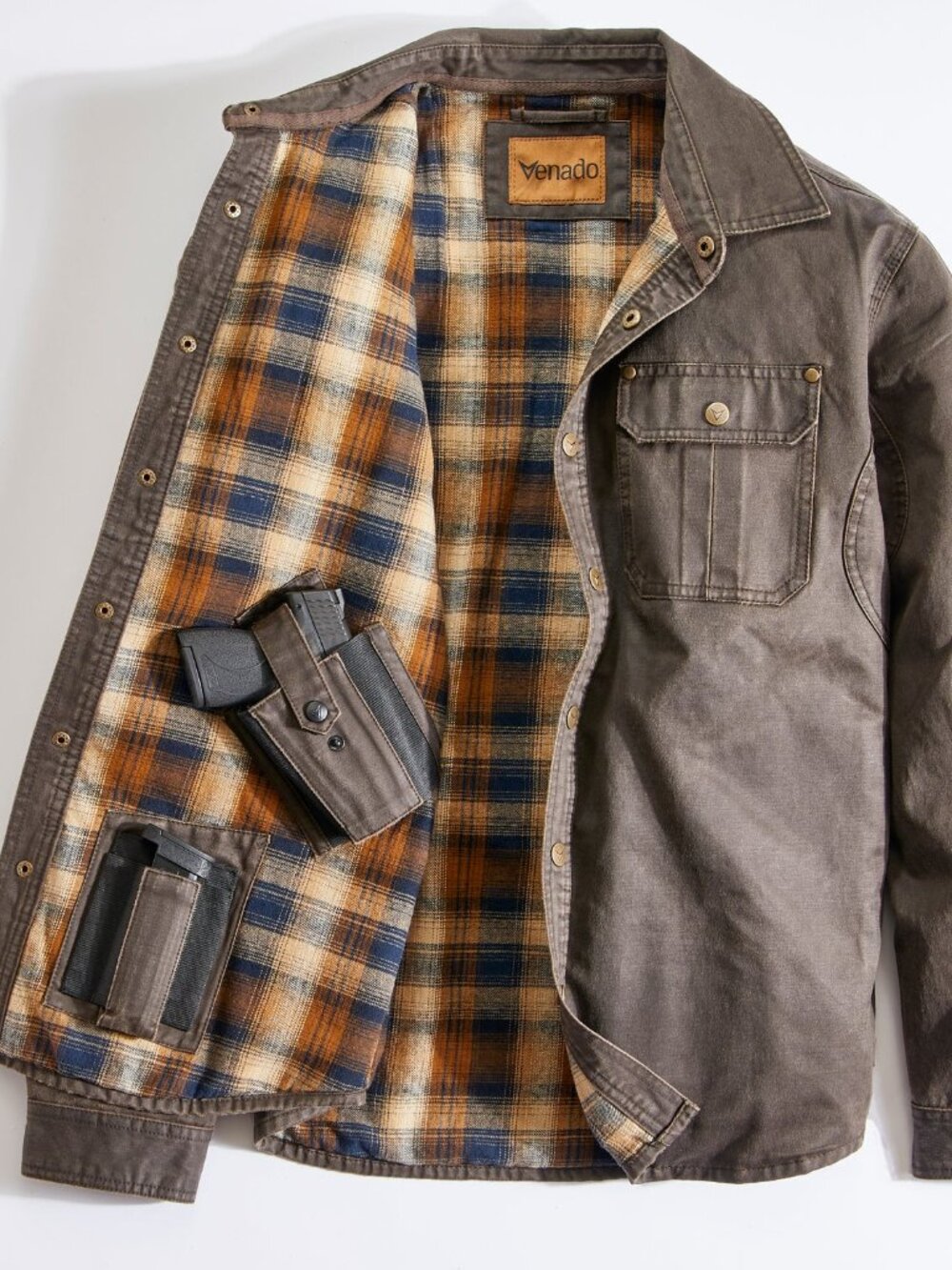 Bountyman Concealed Carry Shirt Jacket - Brown | 3XL